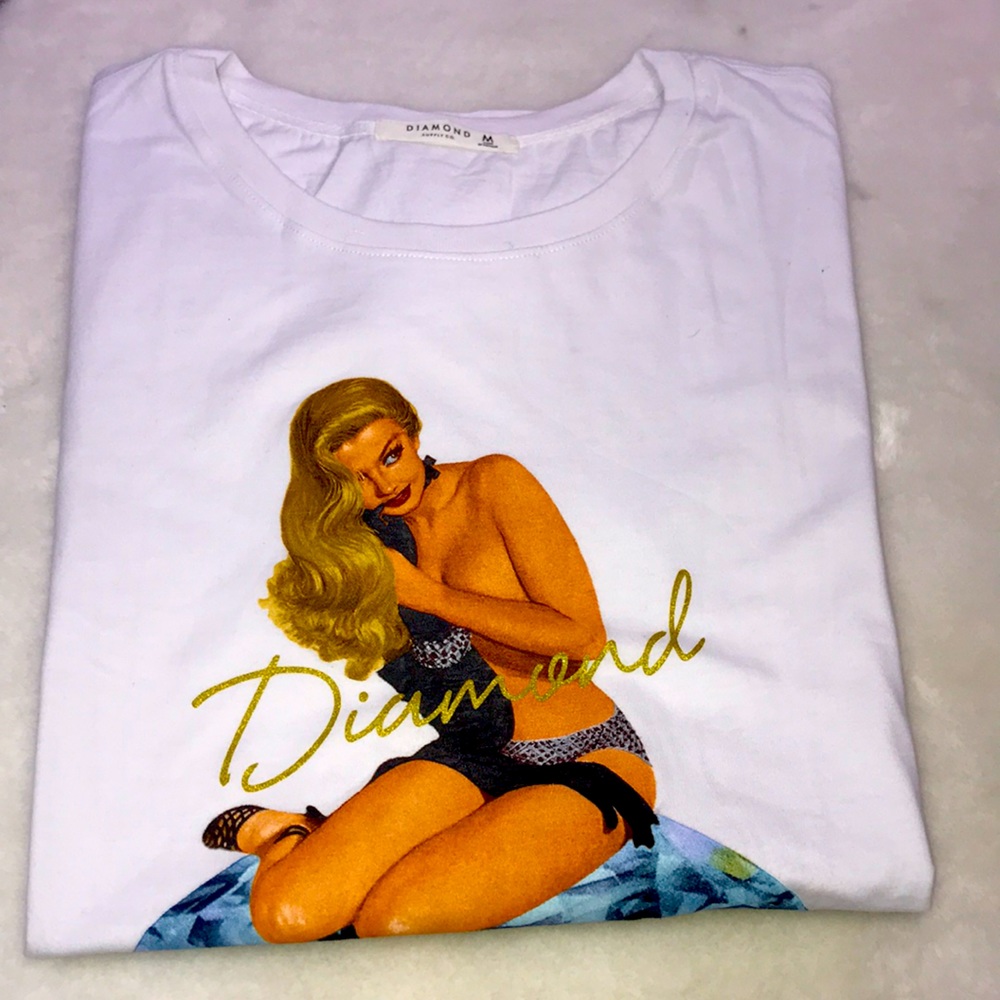 Graphic design diamond supply short sleeve